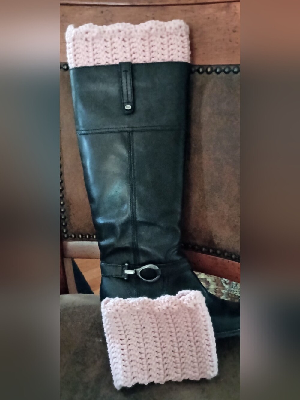 Handmade Pink Crochet Boot Cuffs